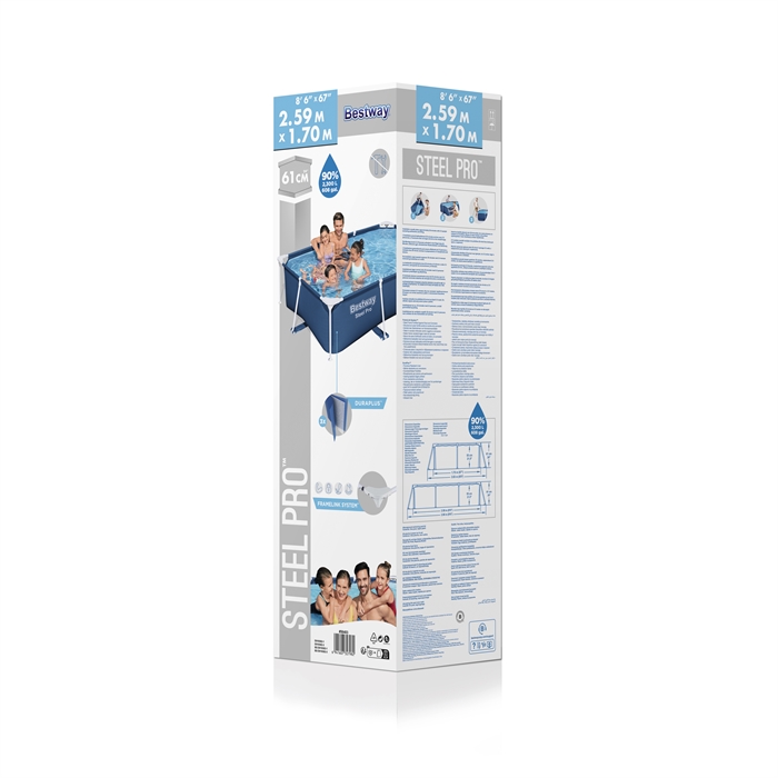 PISCINA DE PARED RIGIDA DURAPLUS 102"X67"X24" BESTWAY 56403 