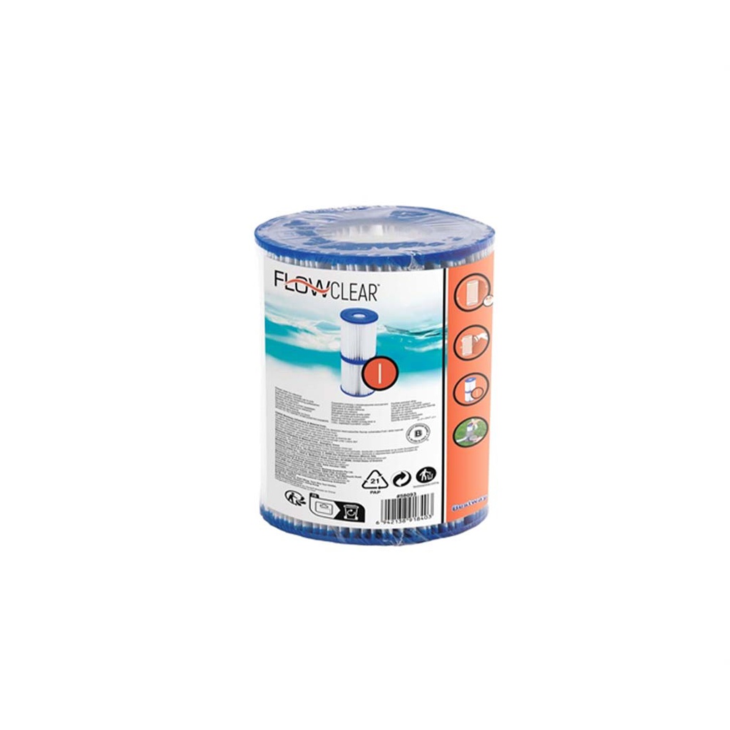 REPUESTO FILTRO DE AGUA PARA PISCINA 3,1"X3,5" BESTWAY 58093 AZUL Y BLANCO 