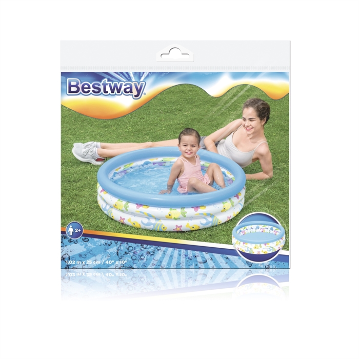 PISCINA INFLABLE DE VINIL 40"X10" DISEÑO PECES BESTWAY 51008 