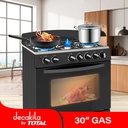 ESTUFA DE GAS 6 QUEMADORES 30" DECAKILA KUGS004B NEGRO
