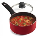 OLLA  CON MANGO Y TAPADERA 16X7CM DECAKILA KMEP007B ROJO