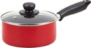 OLLA CON MANGO Y TAPADERA 18X8CM DECAKILA KMEP008B ROJO