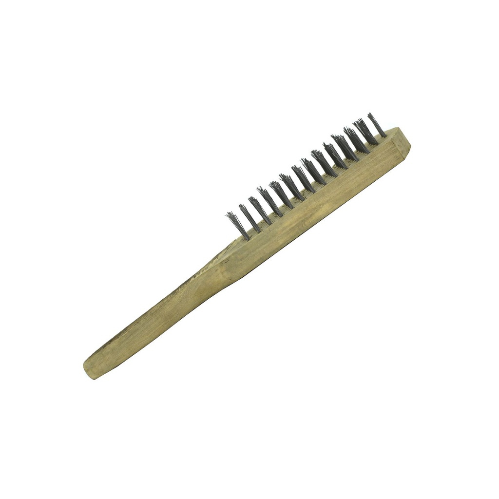 Cepillo alambre de 6 lineas mango de madera 106