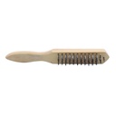 Cepillo alambre de 5 lineas mango de madera 105