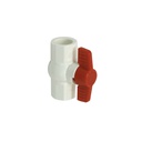 Valvula balin 1/2" pvc sin rosca perilla larga gris / blanca