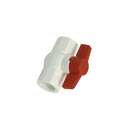 Valvula balin 1/2" pvc sin rosca perilla larga gris / blanca