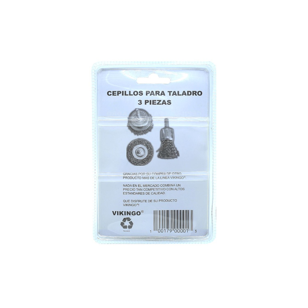 Cepillo alambre para taladro 3pc 8/880201vk