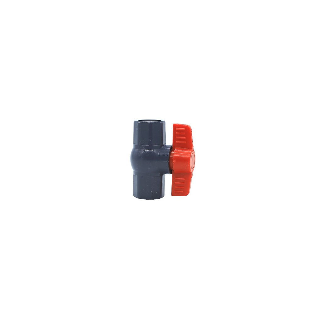 Valvula balin 1/2" pvc con rosca perilla larga gris / blanca