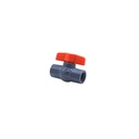 Valvula balin 1/2" pvc con rosca perilla larga gris / blanca