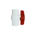 Valvula balin 1" pvc sin rosca perilla roja b&k 107-635
