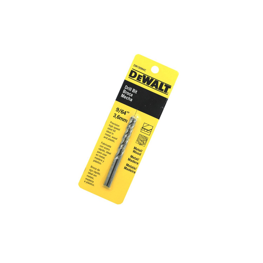 Broca hierro 9/64" 2pc dewalt dw130964c