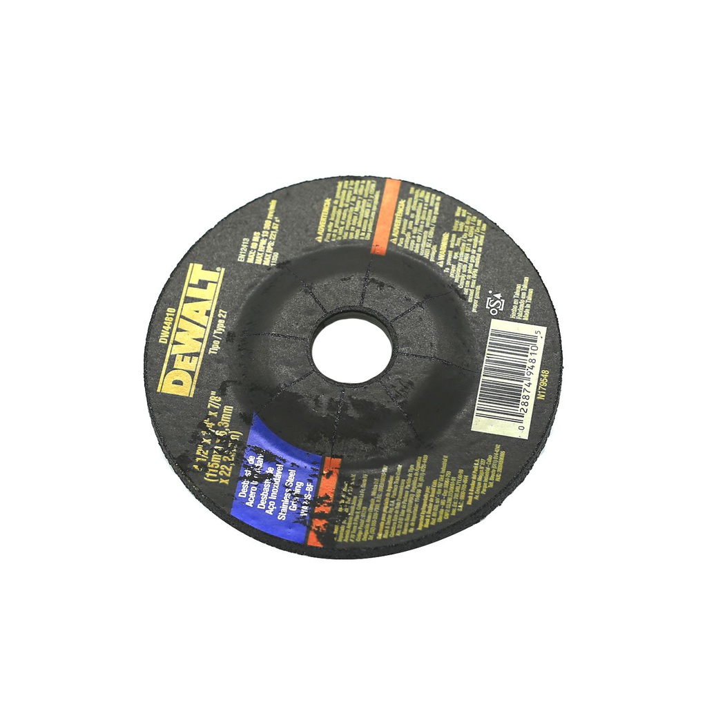 Disco desbastar acero 4.1/2x1/4x7/8" dw44810