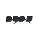 Rodos para mueble nylon 4pc con pin bk 2" 30kg