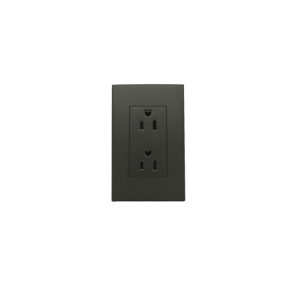 Tomacorriente doble empotrable negro t&j 8031-bk