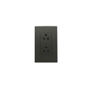 Tomacorriente doble empotrable negro t&j 8031-bk
