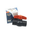 Valvula balin 1" pvc sin rosca perilla roja ld-828 gris