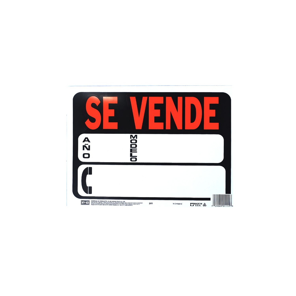 Rotulo plastico "se vende" auto 3111