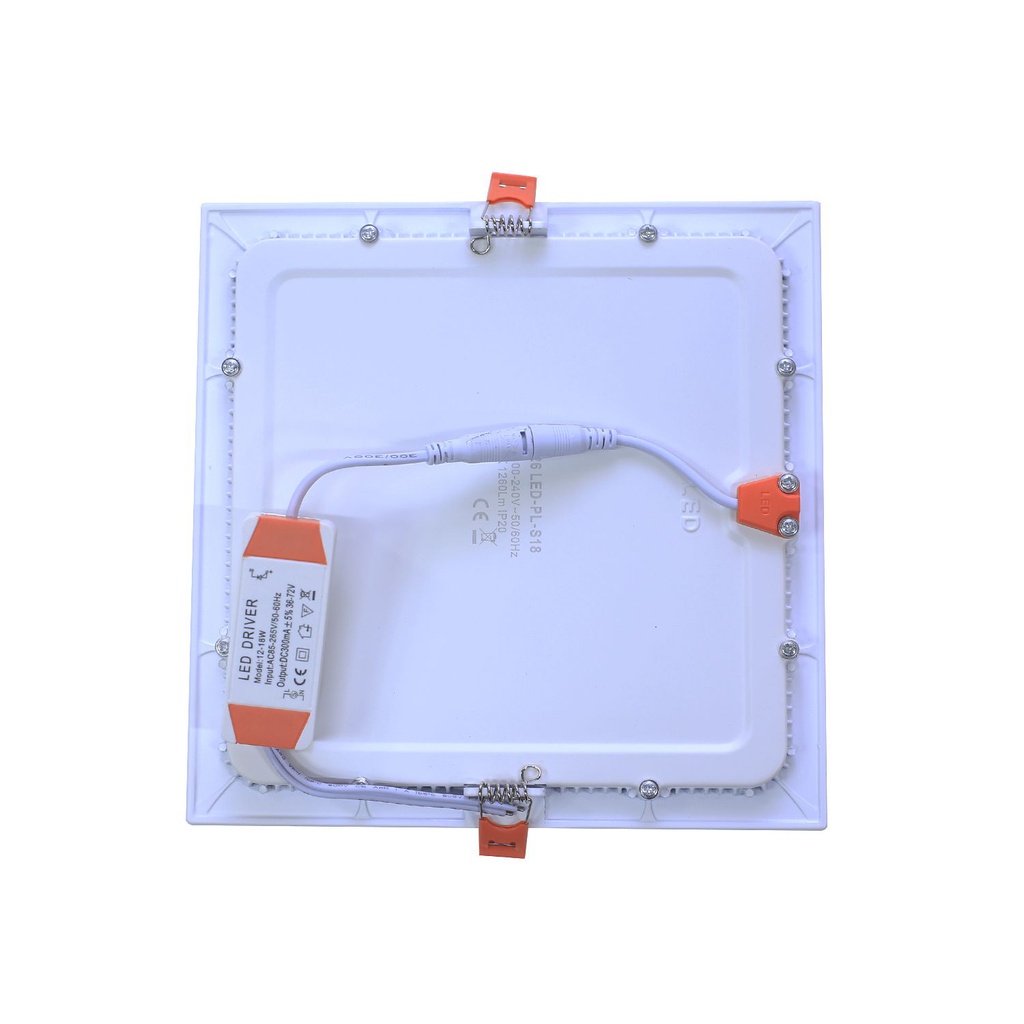 Lampara panel empotrable led 18w 6500k mun cuadrada blanco