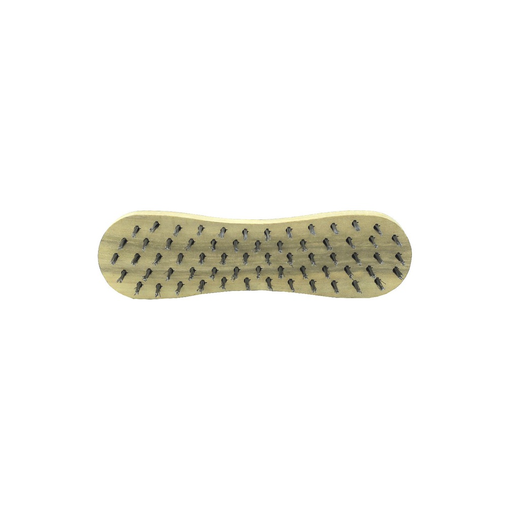 Cepillo alambre 5 líneas mango madera 18.5x5cm