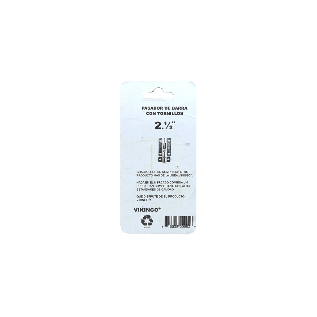 Pasador vikingo 2.5" con tornillo jstb01 dorado