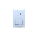 Switch sencillo con toma empotrable 15a eagle 1006w