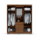 Ropero mdf 4 puertas 4 gavetas 185x47x156 centimetros batrol 02.1198.50 cafe