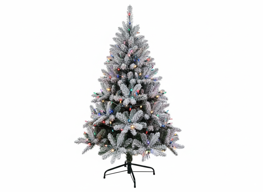 Arbol De Navidad 6' 540T/3" Lujo Base Metal Frost