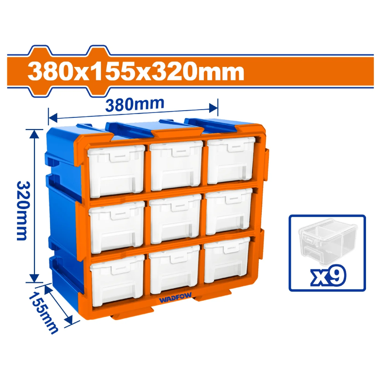 Caja Plastica Organizadora 9Pc Wadfow Wtb8331 Blanco