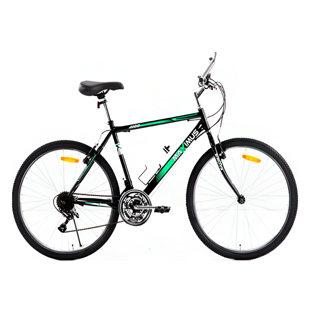 Bicicletas 26 mtb 21v con tubo recto cromado maximu verde/negro armable