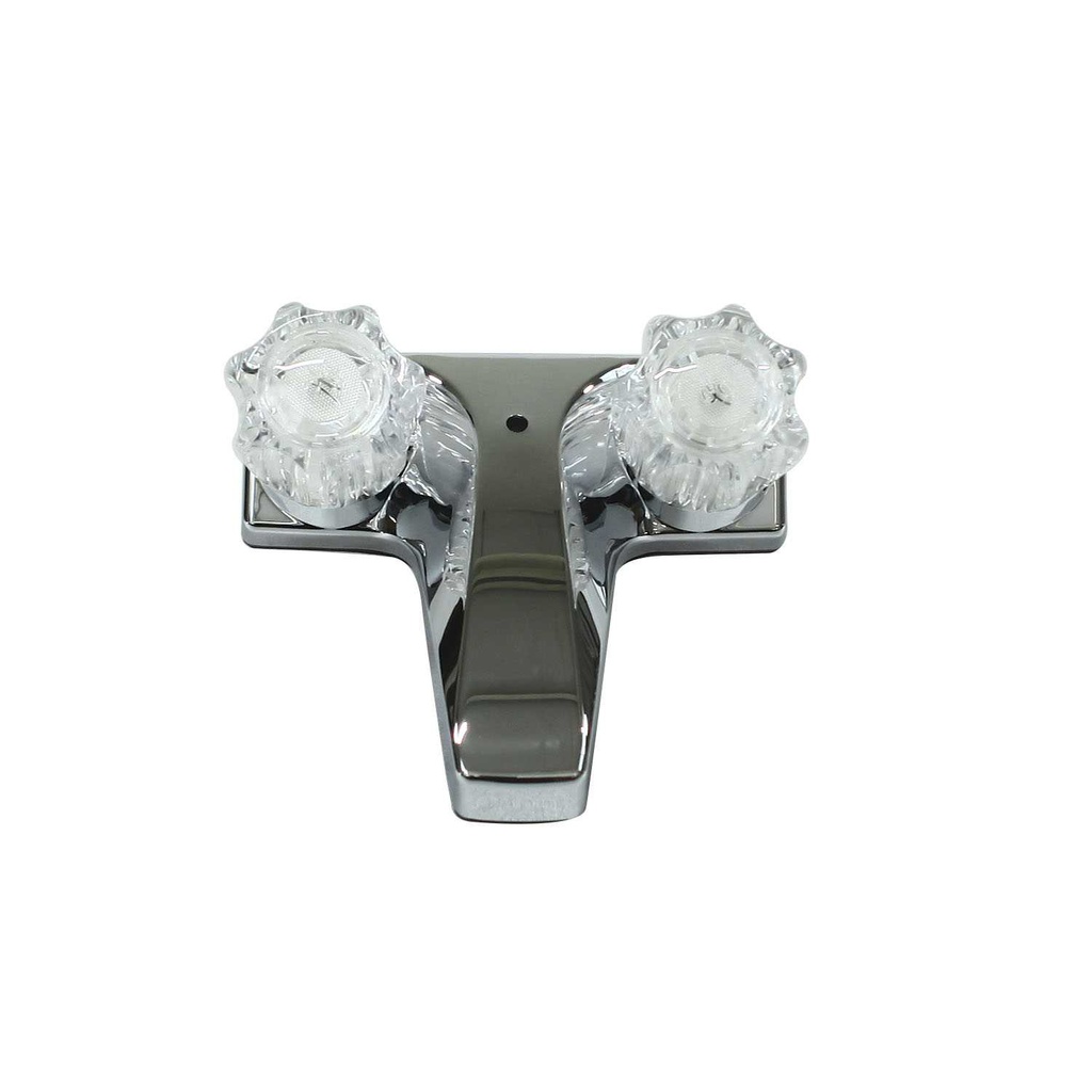 Llave lavabo 4" 2-perillas de acrilico 021-001=l-0201