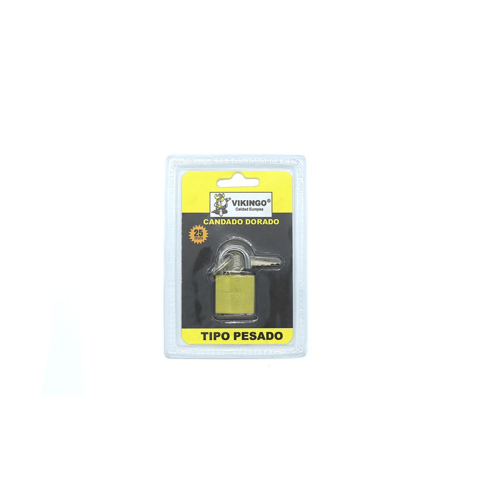 Candado vikingo 25mm dorado 8/bp25* blister