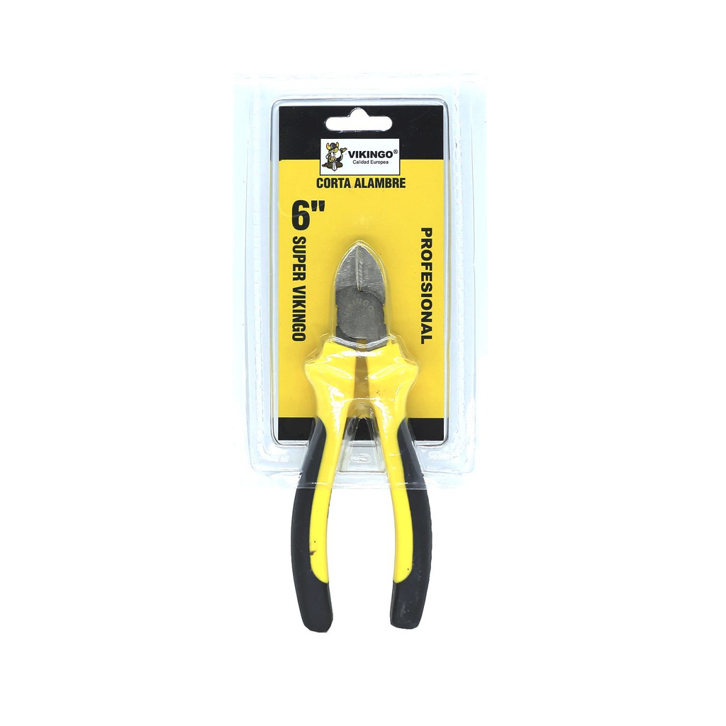 Tenaza cortar alambre 6" vikingo negro / amarillo