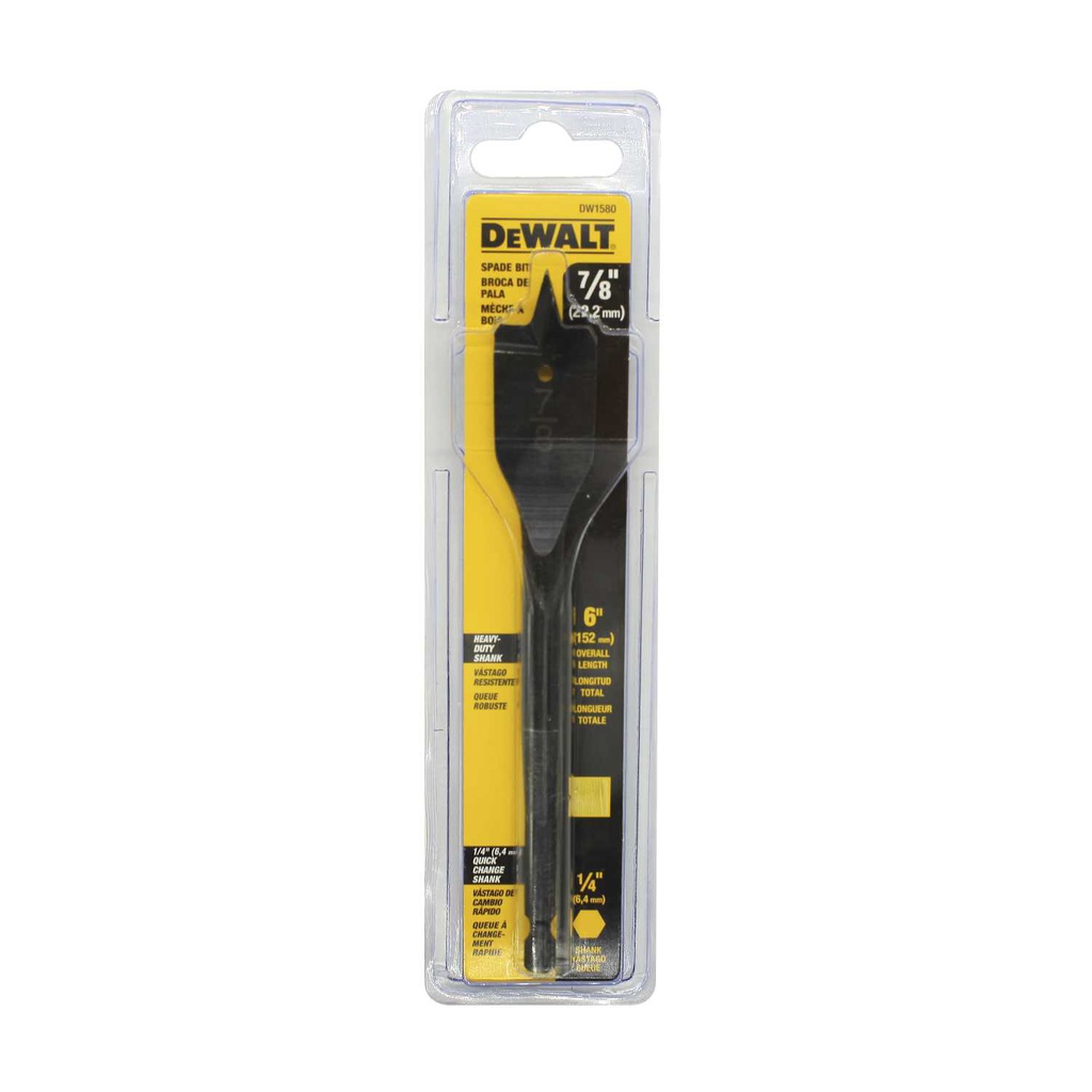 Broca para madera tipo paleta 7/8"x6" dewalt dw1580