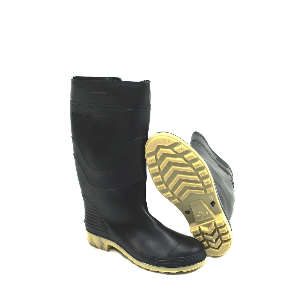 Bota hule #41-8 sin forro 7 gatos negro