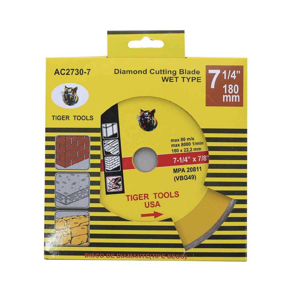 Disco de diamante continuo 7.1/4" corte de concreto ac2730