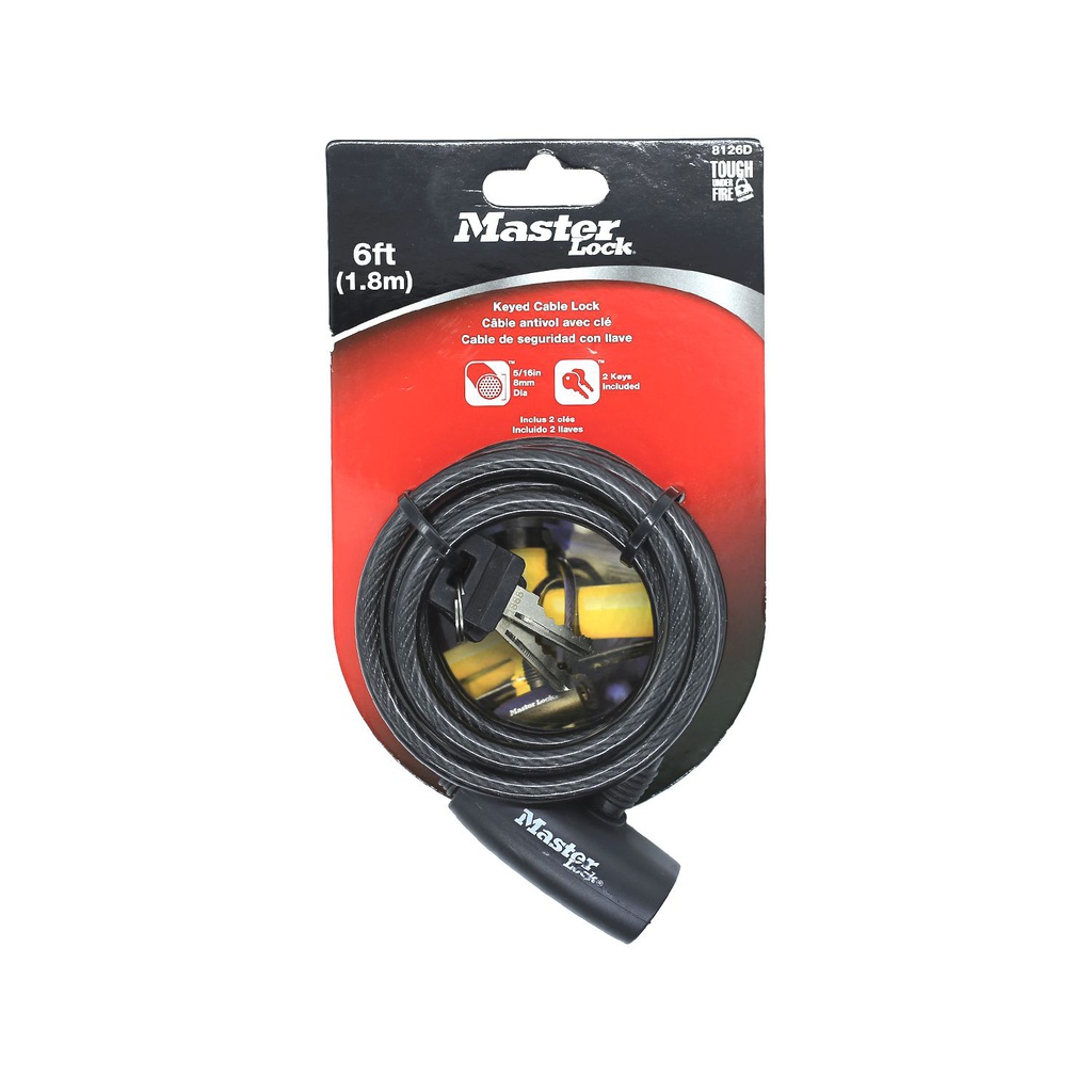 Candado cable master 6' forro plastico 8126d