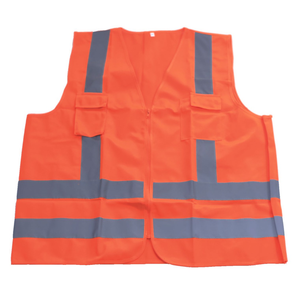 Chaleco reflect xxxl con bolsas lm-v015 anaranjado / gris