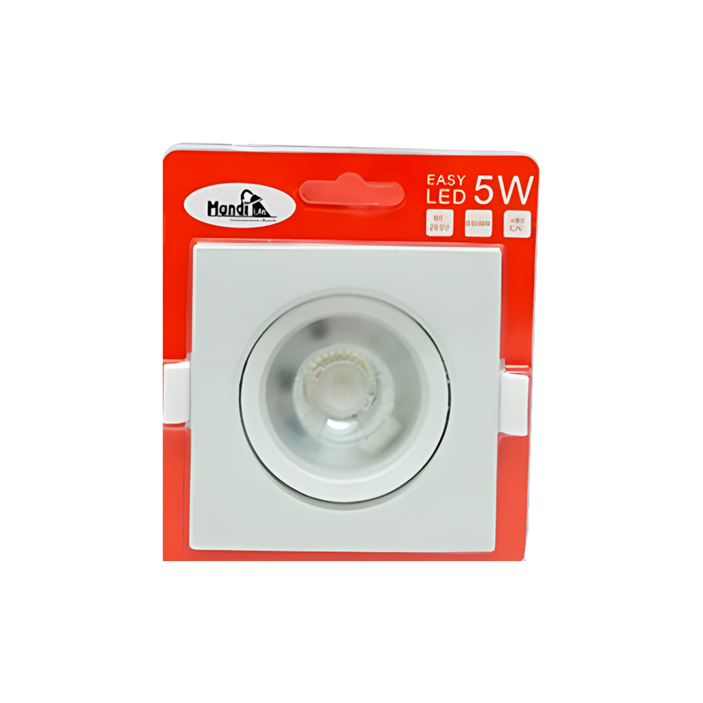 Lamparaara de panel empotrada led 1l 5w 9cm 6500k cuadrada