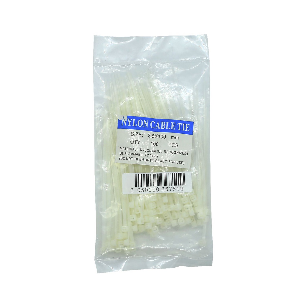 Abrazadera plastica aj 4" 100pc blanca