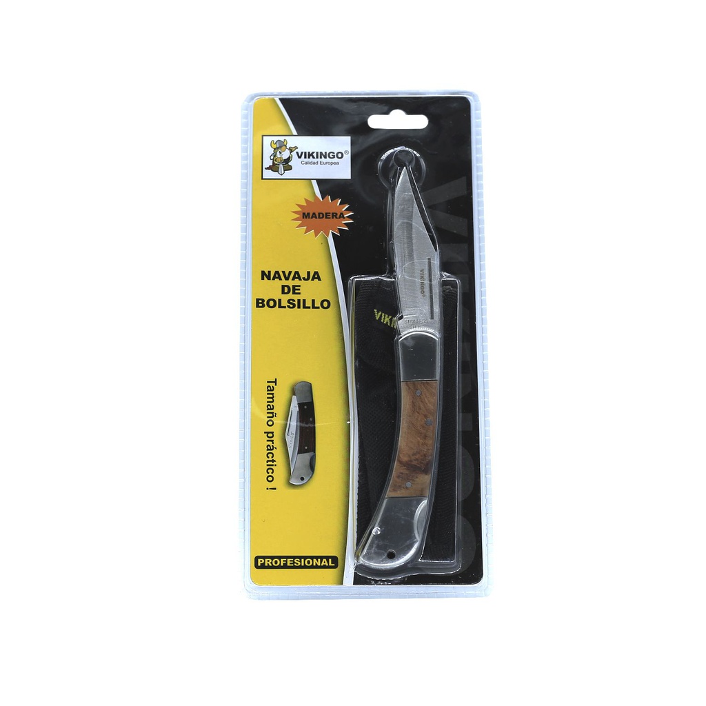 Navaja mango madera estuche vikingo h-hm-1547