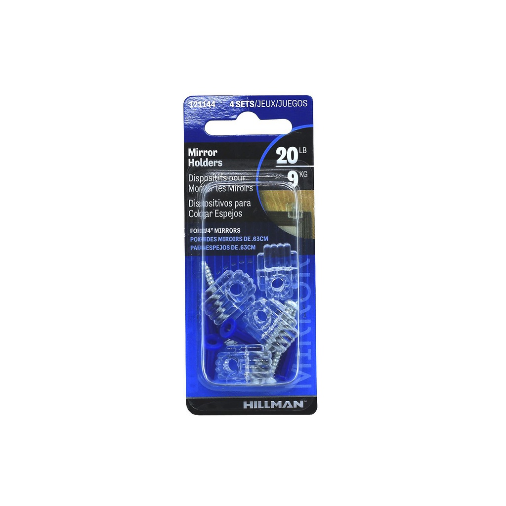 Soporte plastica con t para colgar espejo 4pc 121144