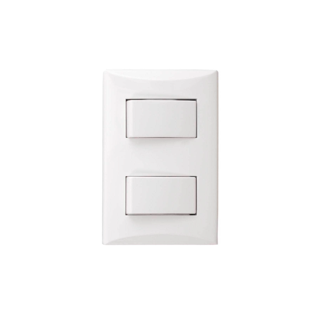 Switch doble empotrable 15a 3v 1004bw blanco