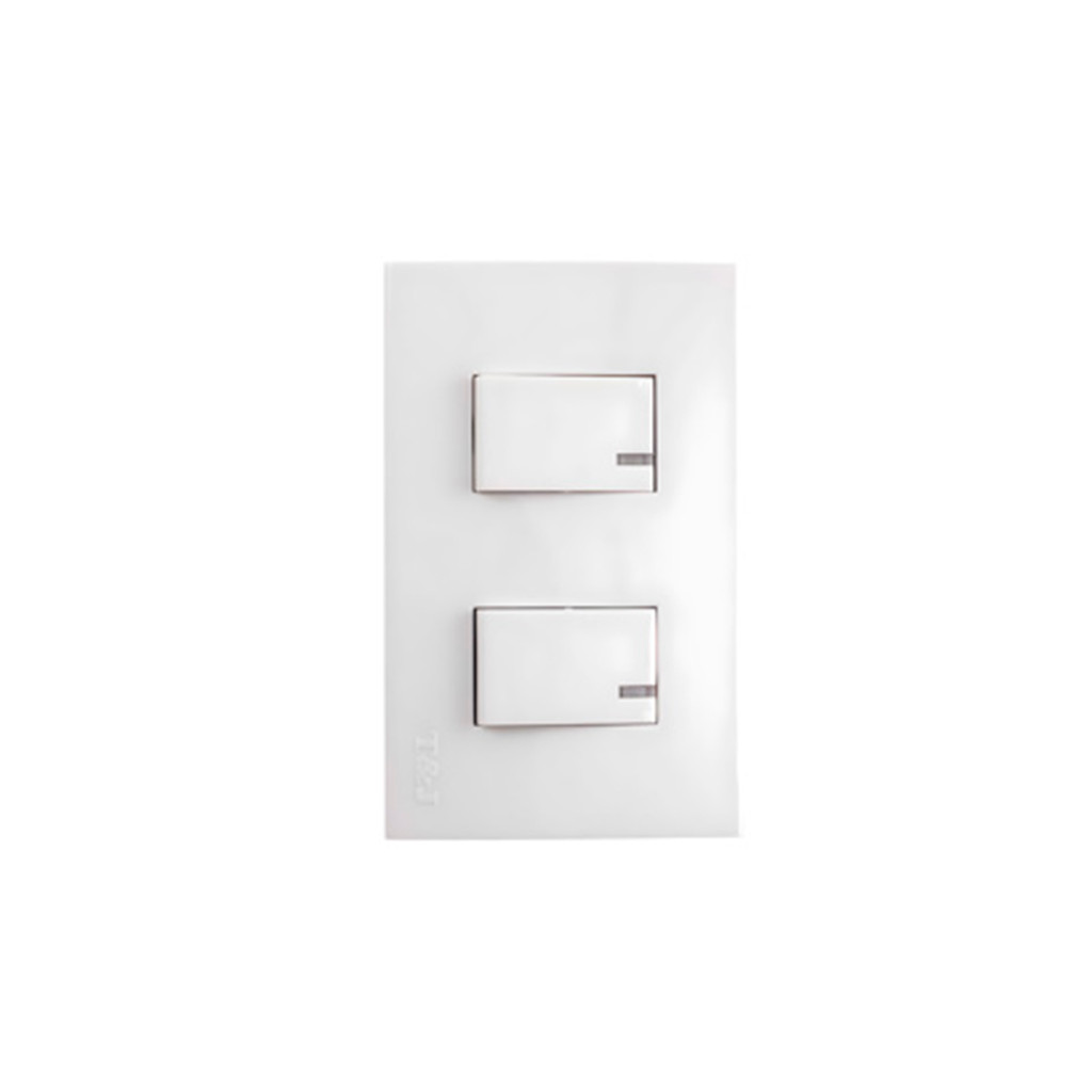 Switch doble empotrable t&j 8004-pl plata
