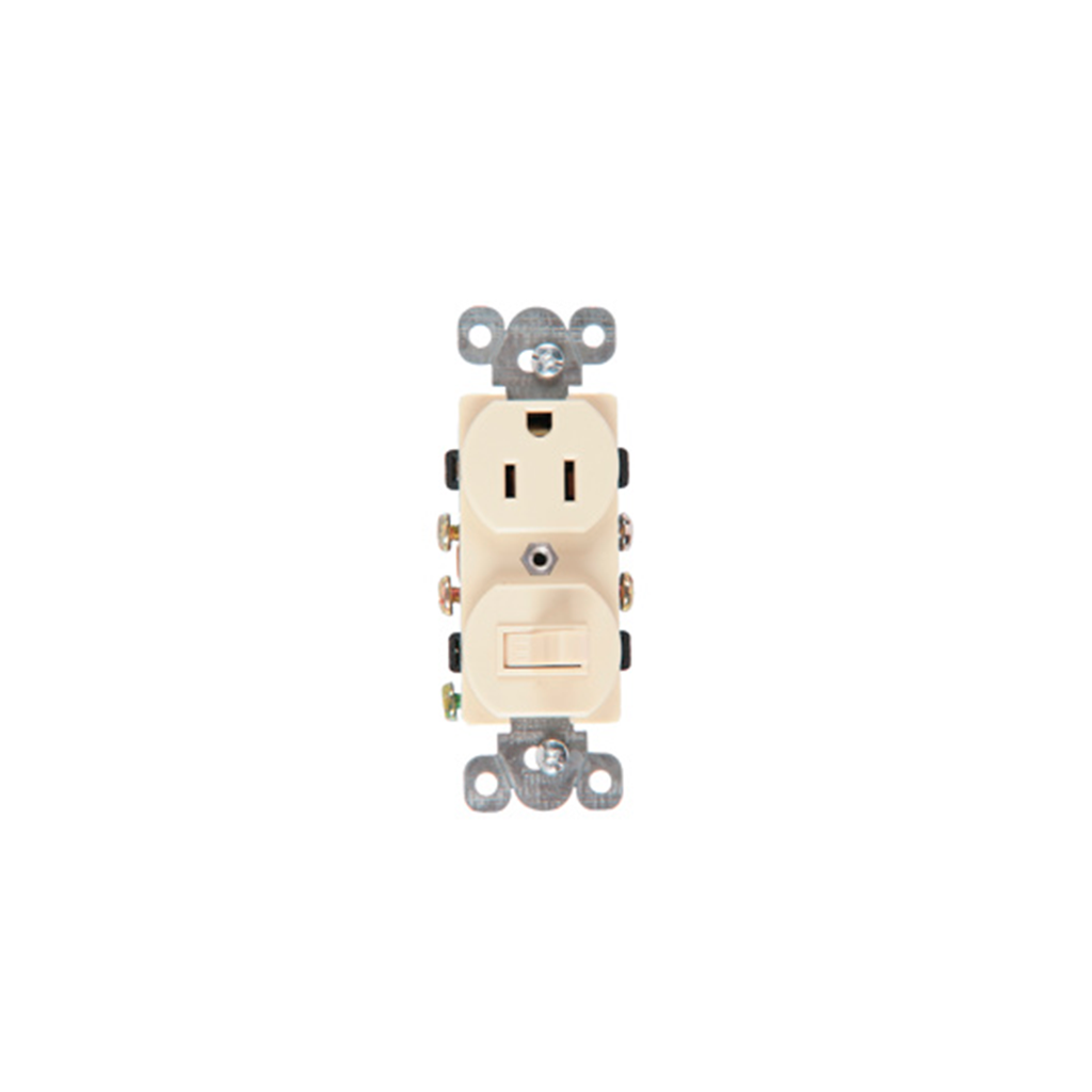 Switch sencillo con toma empotrable 15a aguila 274v
