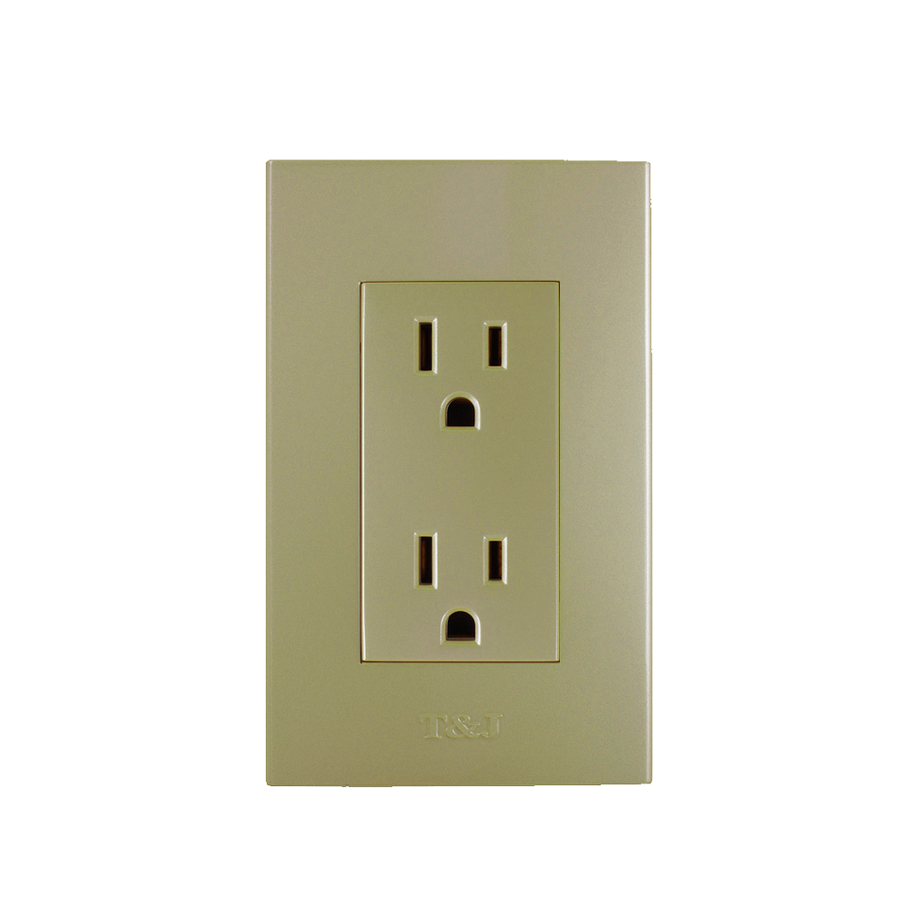 Tomacorriente doble empotrable t&j 8031-ch ch