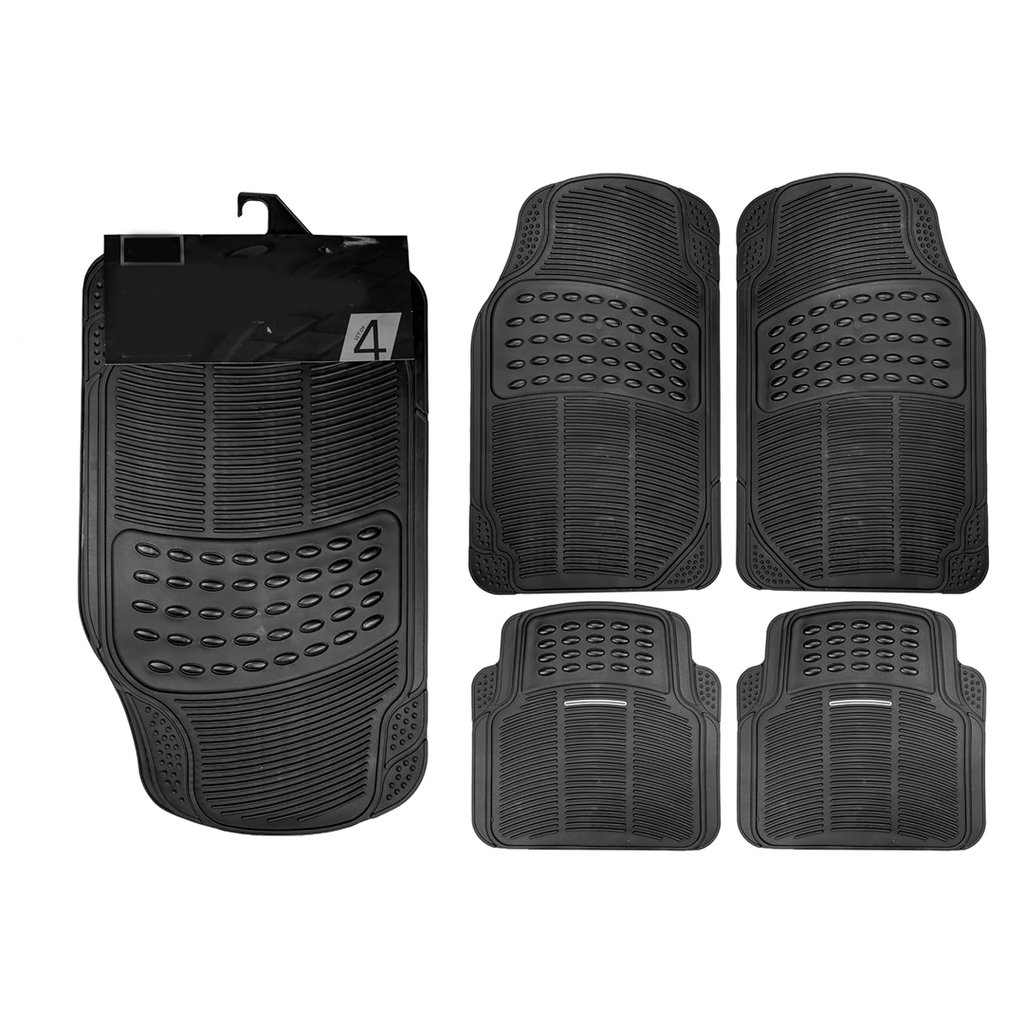 Alfombra carro hule uni 4pc 50116 negra