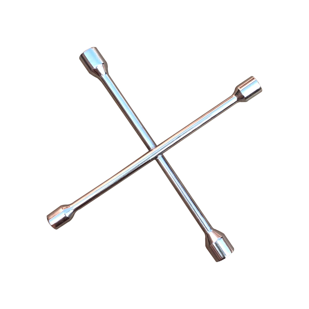 Llave rueda cruz 17x19x21x23mm cubo cromo pulido