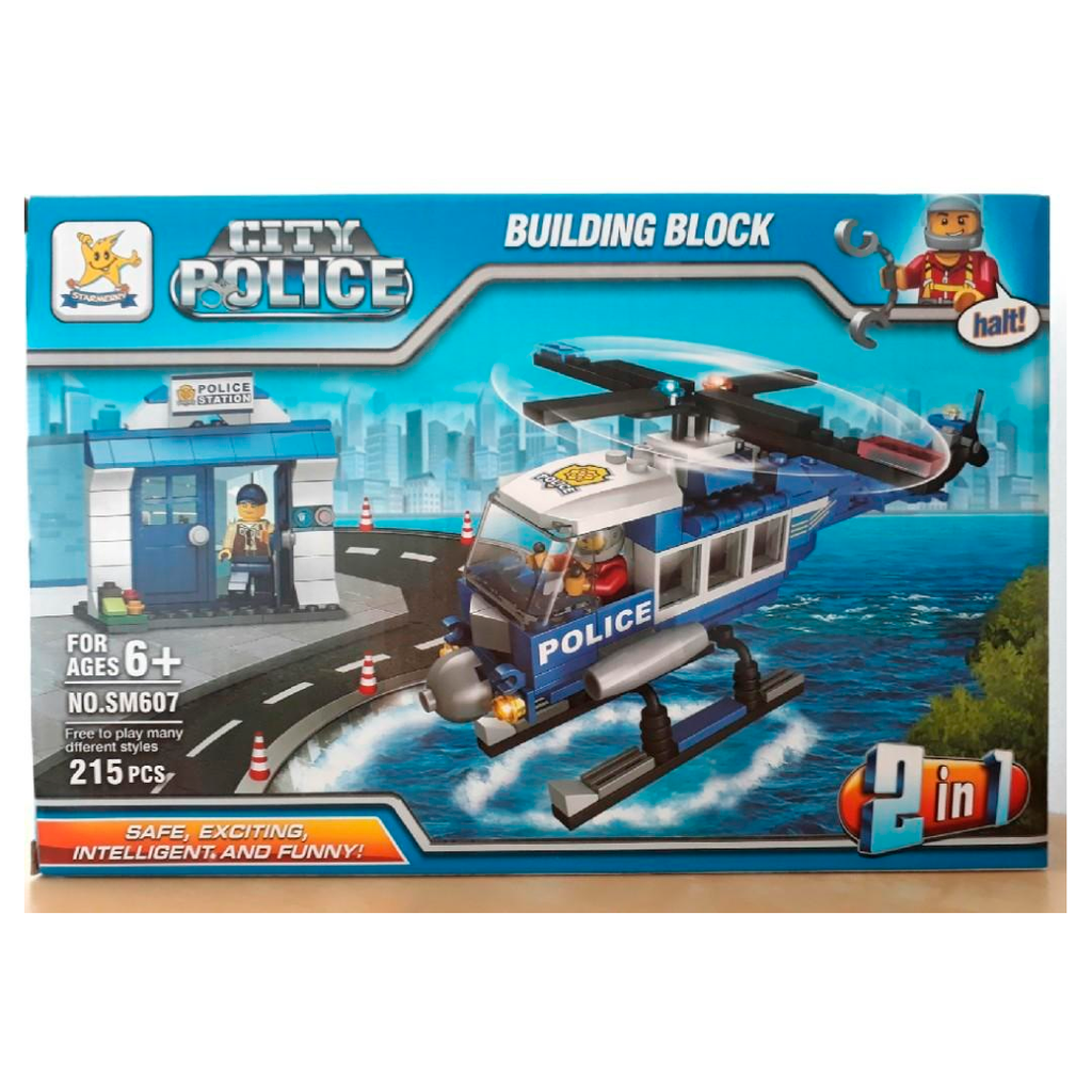 Juguete armar 215pc block estacion policia jm13762
