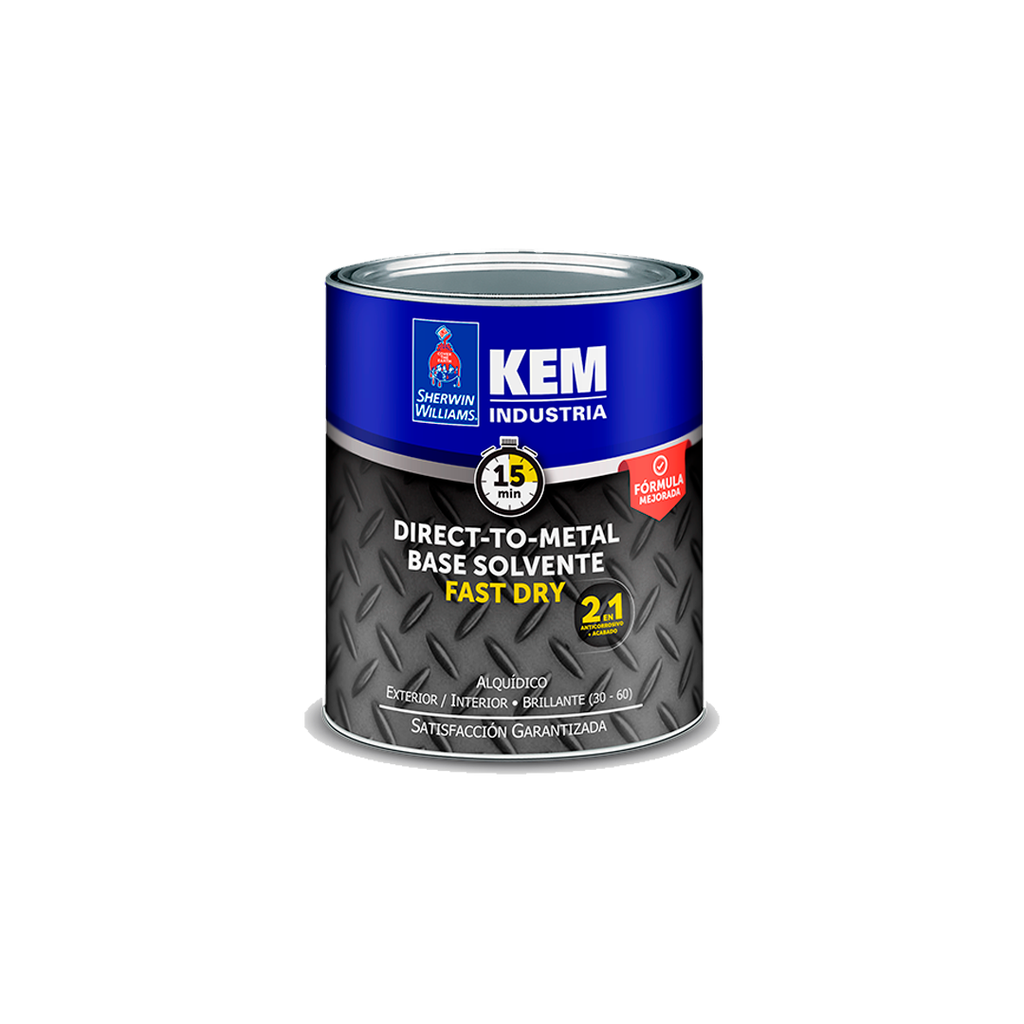 Kem direct-to-metal solvente 1/4-galon sherwin williams rojo brillante