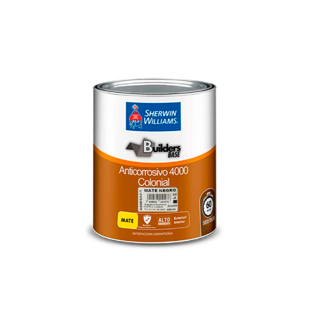 Anticorrosivo colonial 1/4-galon sherwin williams negro mate